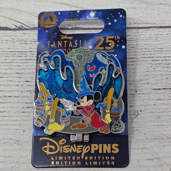 NEW! 2024 Disney Parks Fantasia 2000 Sorcerer Mickey Mouse 25th Anniversary Pin - Picture 1 of 2